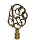Polished Brass Williamsburg Cipher Lamp Finial with Polished Brass Base 3.25"h