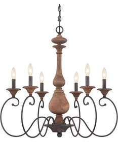Auburn 6-light Chandelier Rustic Black