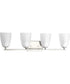 Leap 4-Light Etched Glass Modern Bath Vanity Light Brushed Nickel