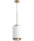 8"W 1-light Pendant Studio White / Aged Brass