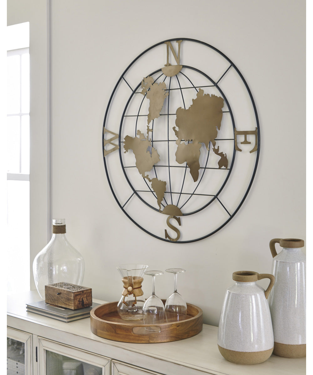 35"H Brinly Wall Decor Black/Gold