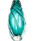 Aqua Swirl Hand Blown Art Glass Vase