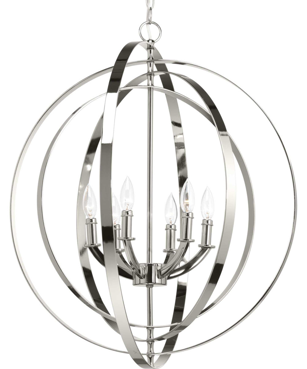 Equinox 6-Light Pendant Polished Nickel