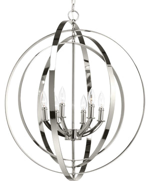 Equinox 6-Light Pendant Polished Nickel