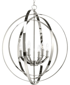 Equinox 6-Light Pendant Polished Nickel