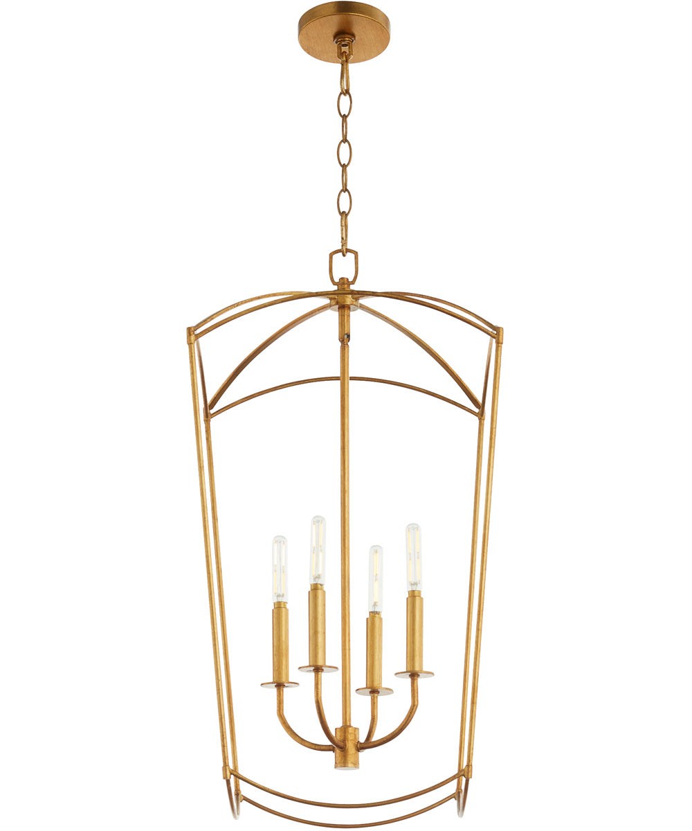 Mantle 4-light Entry Foyer Hall Chandelier Gold Leaf