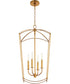 Mantle 4-light Entry Foyer Hall Chandelier Gold Leaf