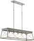Briarwood 5-Light Galvanized Bleached Oak Farmhouse Style Linear Island Chandelier Light Galvanized Finish