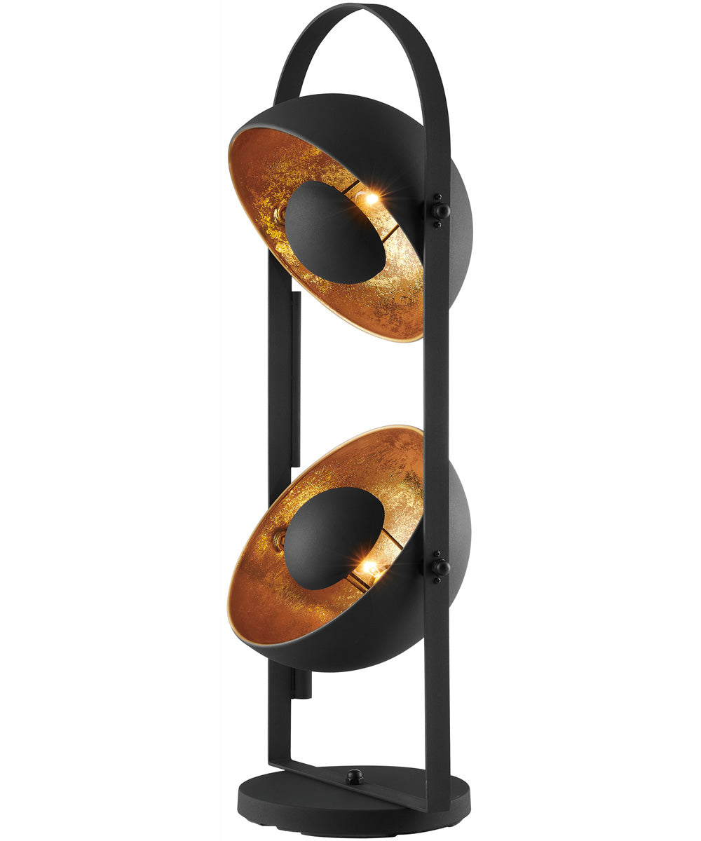 Gothard 2-Light Metal 2-Light Table Lamp Black/Aged Gold