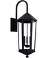 Ellsworth 3-Light Outdoor Wall Mount Rain or Shine - Black with Clear Glass