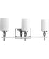 Status 3-Light Etched Linen Glass Coastal Bath Vanity Light Polished Chrome