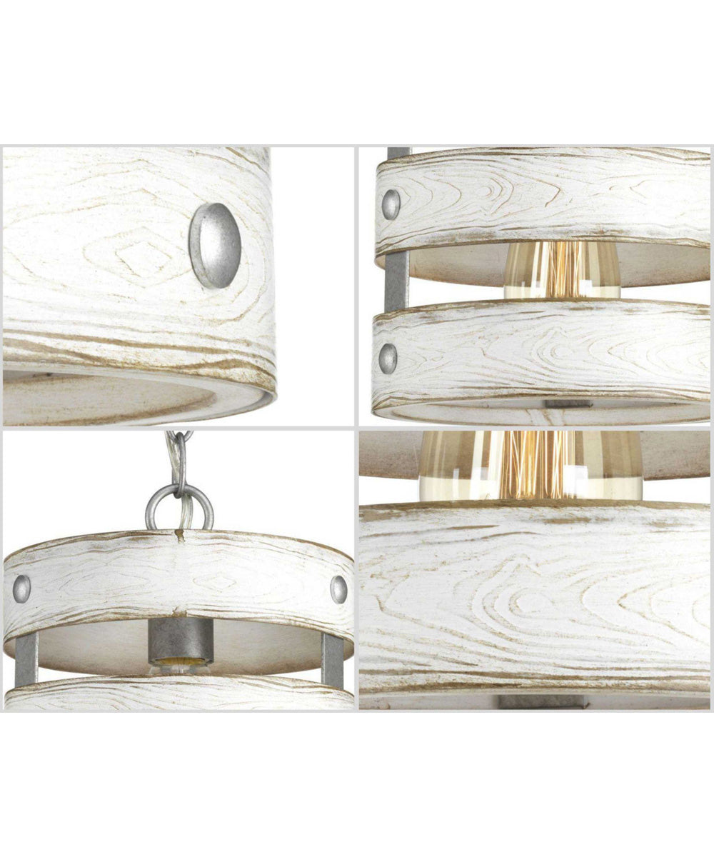 Gulliver 1-Light Coastal Pendant Light Galvanized Finish