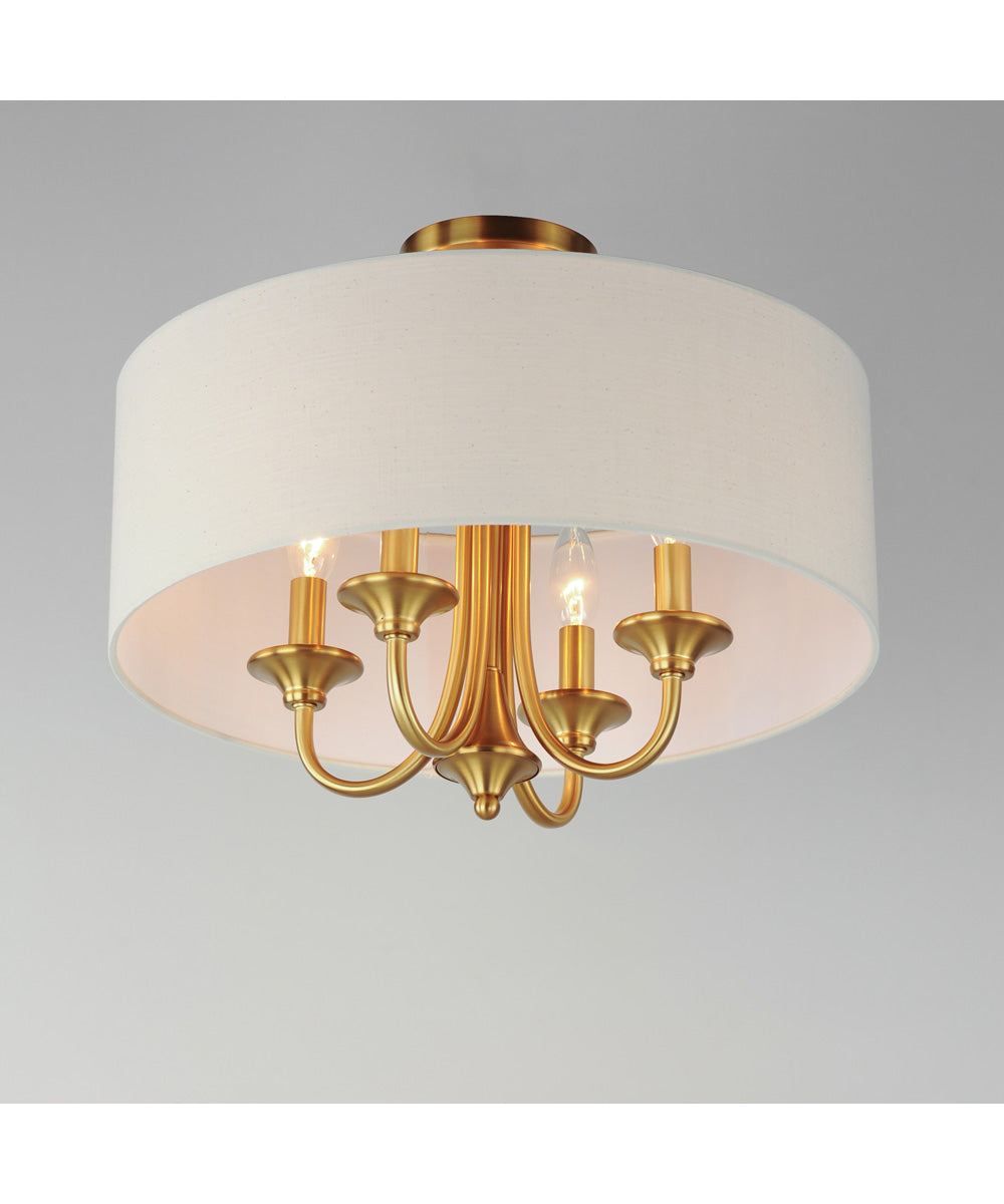 Bongo 4-Light Pendant / Semi-Flush Mount Natural Aged Brass