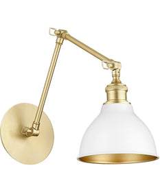 1-light Wall Mount Light Fixture Aged Brass w/ Studio White