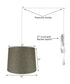 14"W 2 Light Swag Plug-In Pendant  Chocolate Burlap with Diffuser White Cord