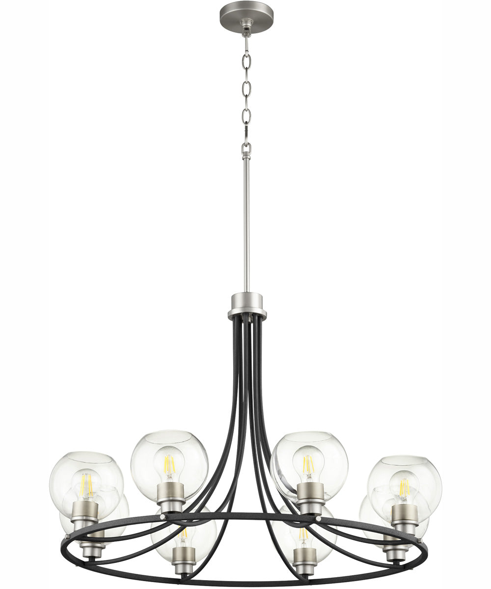 Clarion 8-light Chandelier Textured Black w/ Satin Nickel