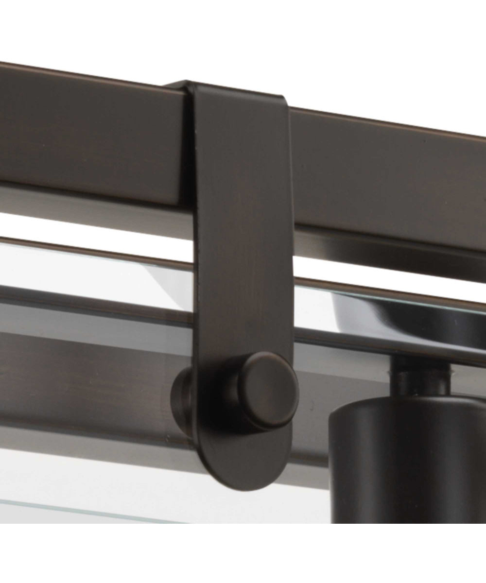 Glayse 5-Light Clear Glass Luxe Linear Chandelier Light Antique Bronze