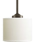 Inspire 1-Light Off-white Shade Traditional Mini-Pendant Light Antique Bronze