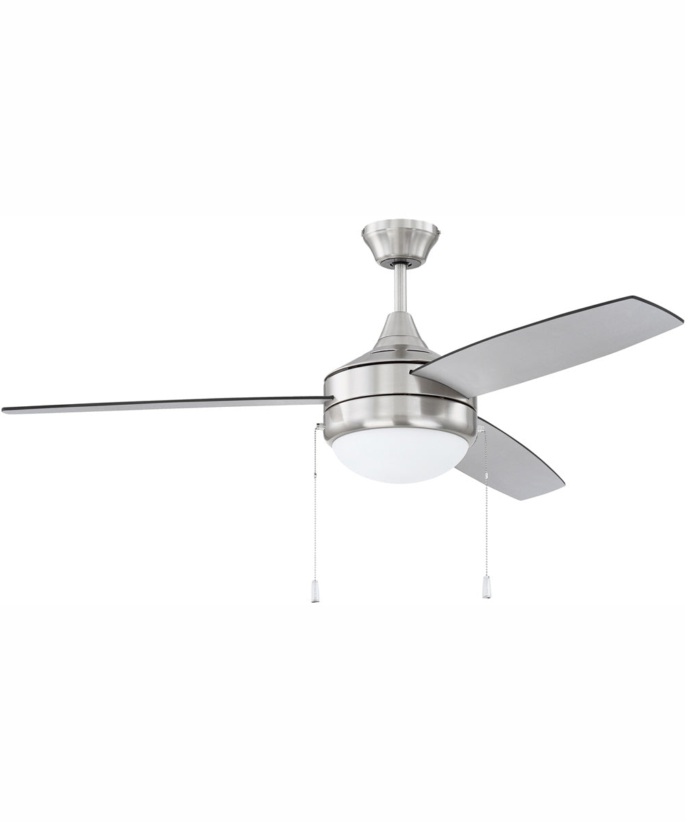 52" Phaze Energy Star 3 Blade 2-Light Ceiling Fan Brushed Polished Nickel
