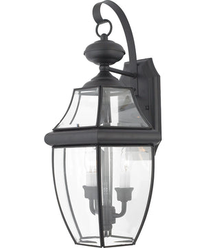 Newbury Large 2-light Outdoor Wall Light Mystic Black