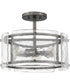Fortress 3-light Semi Flush Mount Mottled Silver