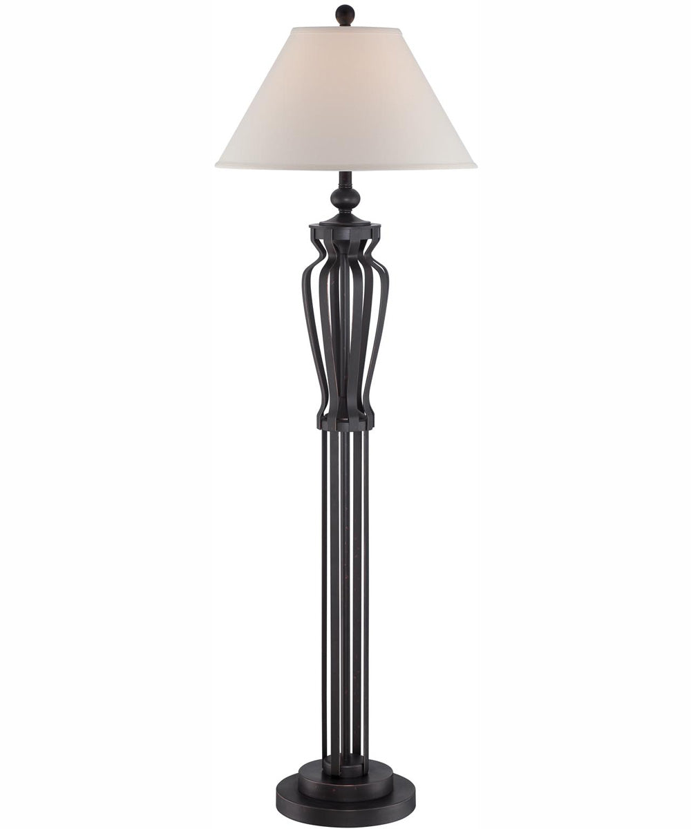 Rigoberto 1-Light Floor Lamp Dark Bronze/Fabric Shade