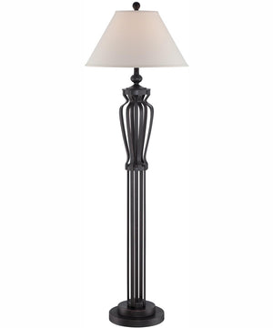 Rigoberto 1-Light Floor Lamp Dark Bronze/Fabric Shade