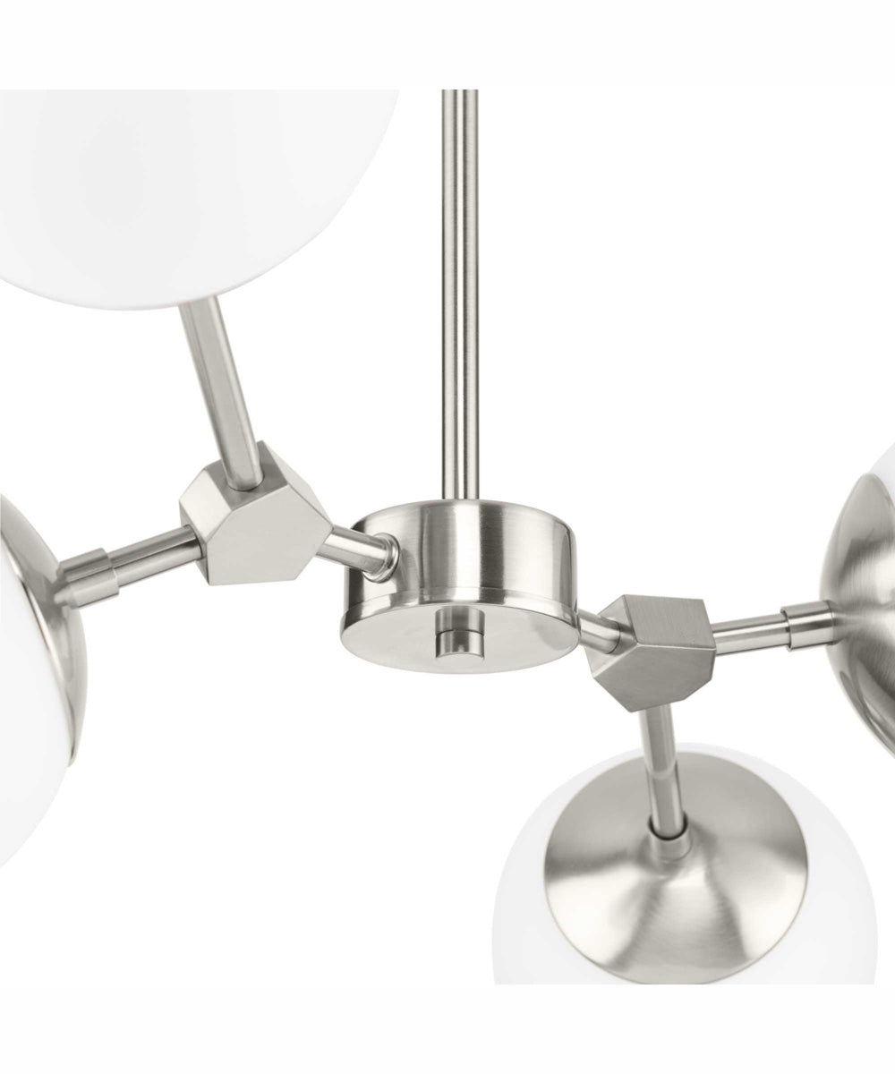 Haas 4-Light Mid-Century Modern Chandelier Brushed Nickel