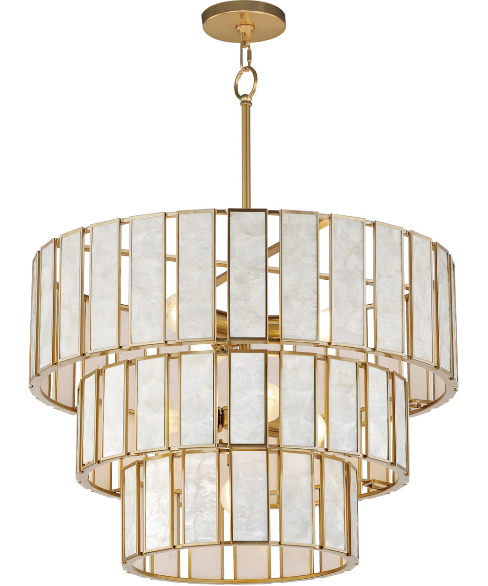 Miramar 7-Light Chandelier Capiz / Natural Aged Brass
