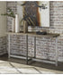 Krystanza Sofa Table Weathered Gray