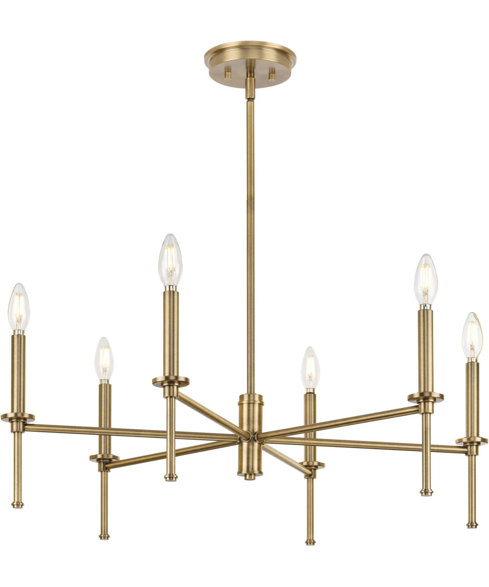 Elara 6-Light New Traditional  Chandelier Light Vintage Brass