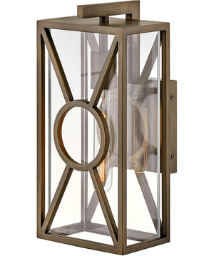 Brixton Coastal Elements  1-Light Small Outdoor Wall Mount Lantern in Burnished Bronze