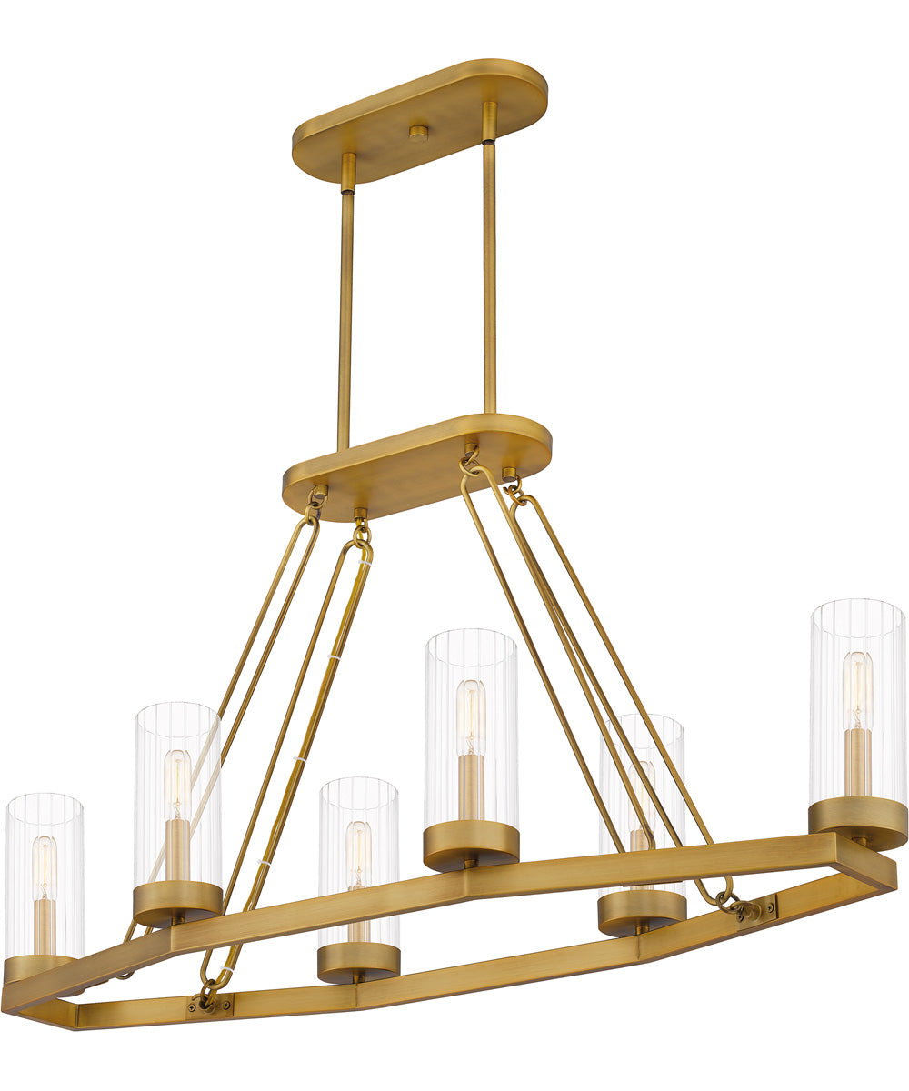 Valens 6-light Island Light Aged Brass