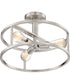 New Harbor 3-light Semi Flush Mount Brushed Nickel