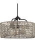 Lavelle 4-Light Mocha finish Rattan Hanging Pendant Light Matte Black