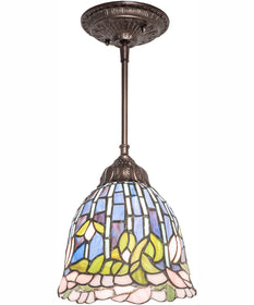 8" Wide Tiffany Flowering Lotus Mini Pendant