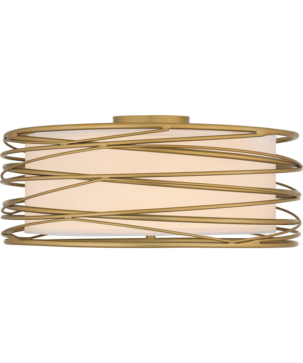 Spiral Large 3-light Semi Flush Mount Light Gold