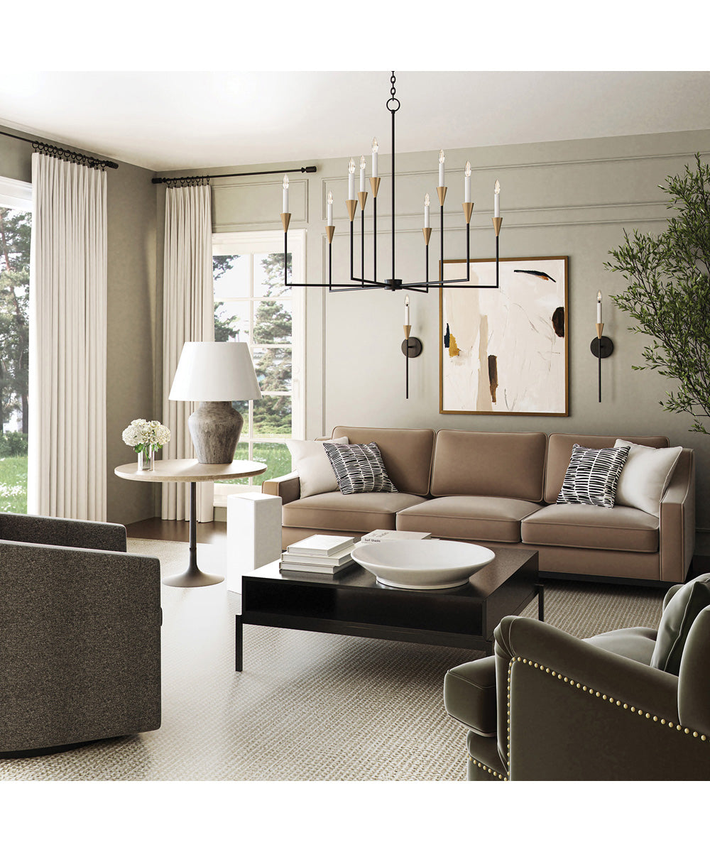 Avant 9-Light Chandelier Aged Brass and Black