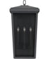 Donnelly 3-Light Outdoor Wall Mount Rain or Shine - Black with Clear Glass