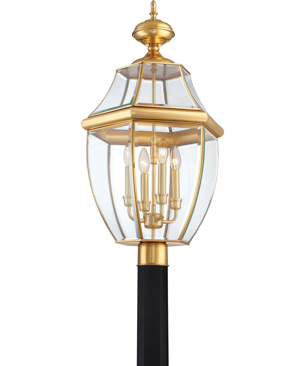 Newbury Extra Large 4-light Outdoor Post Light Polished Brass