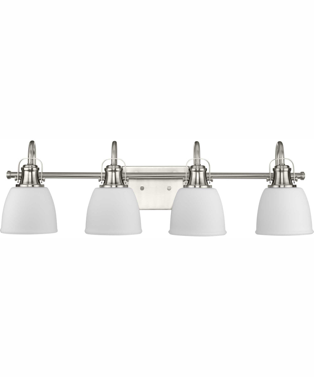 Preston 4-Light Coastal Bath Vanity Light Brushed Nickel
