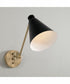 Bradley 1-Light Plug In Sconce Aged Brass and Black, 7"W
