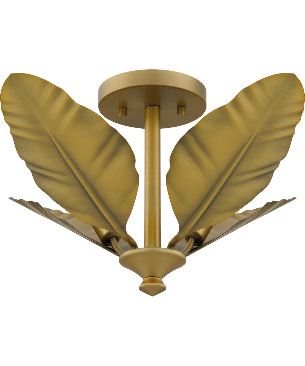 Bayley Large 4-light Semi Flush Mount Aged Brass