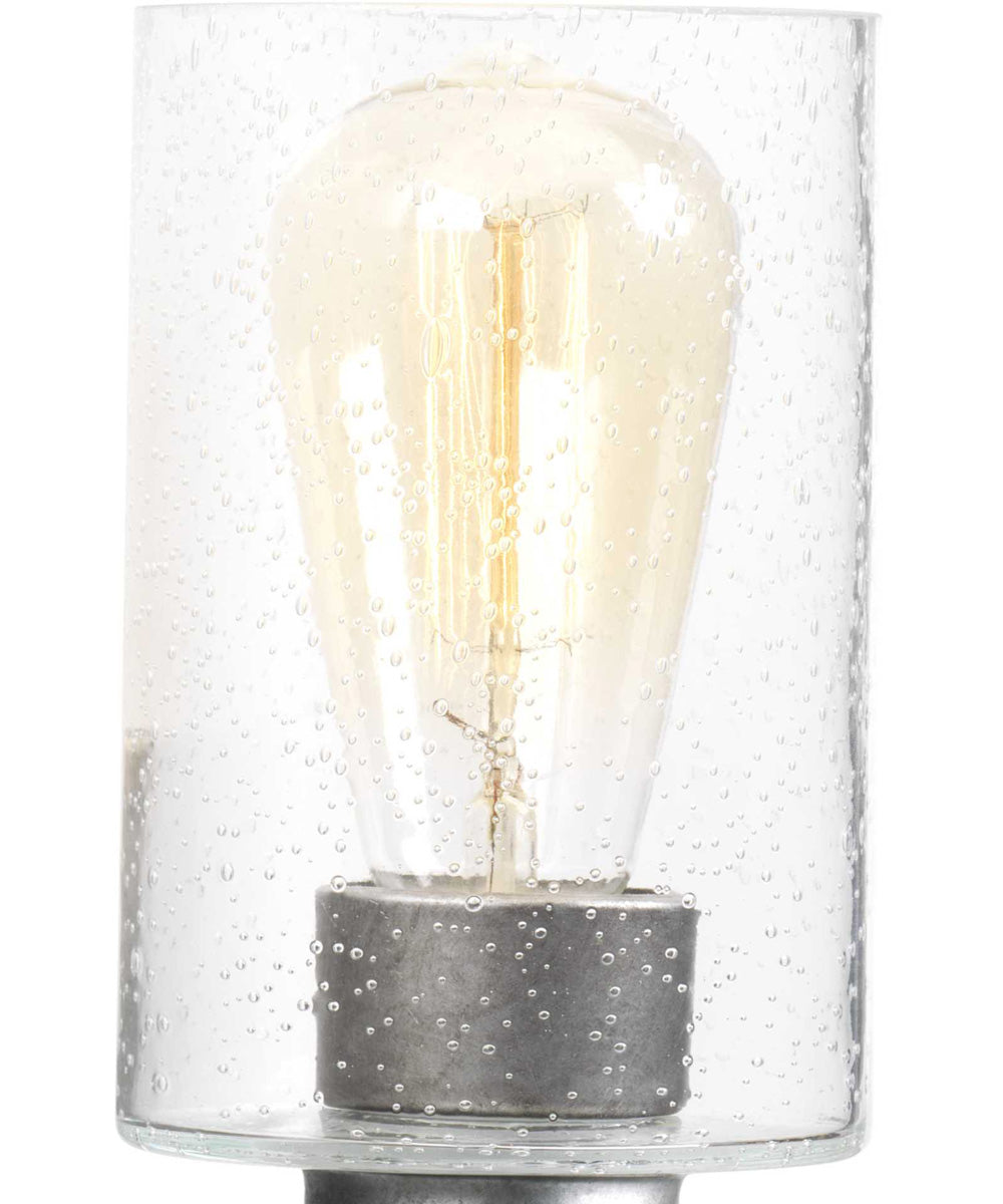 Gulliver 3-Light Clear Seeded Glass Coastal Bath Vanity Light Galvanized Finish