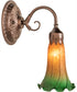 5" Wide Amber/Green Pond Lily Victorian Wall Sconce