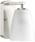 Leap 1-Light Etched Glass Modern Bath Vanity Light Brushed Nickel