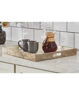 2"H Moria Tray Natural/White