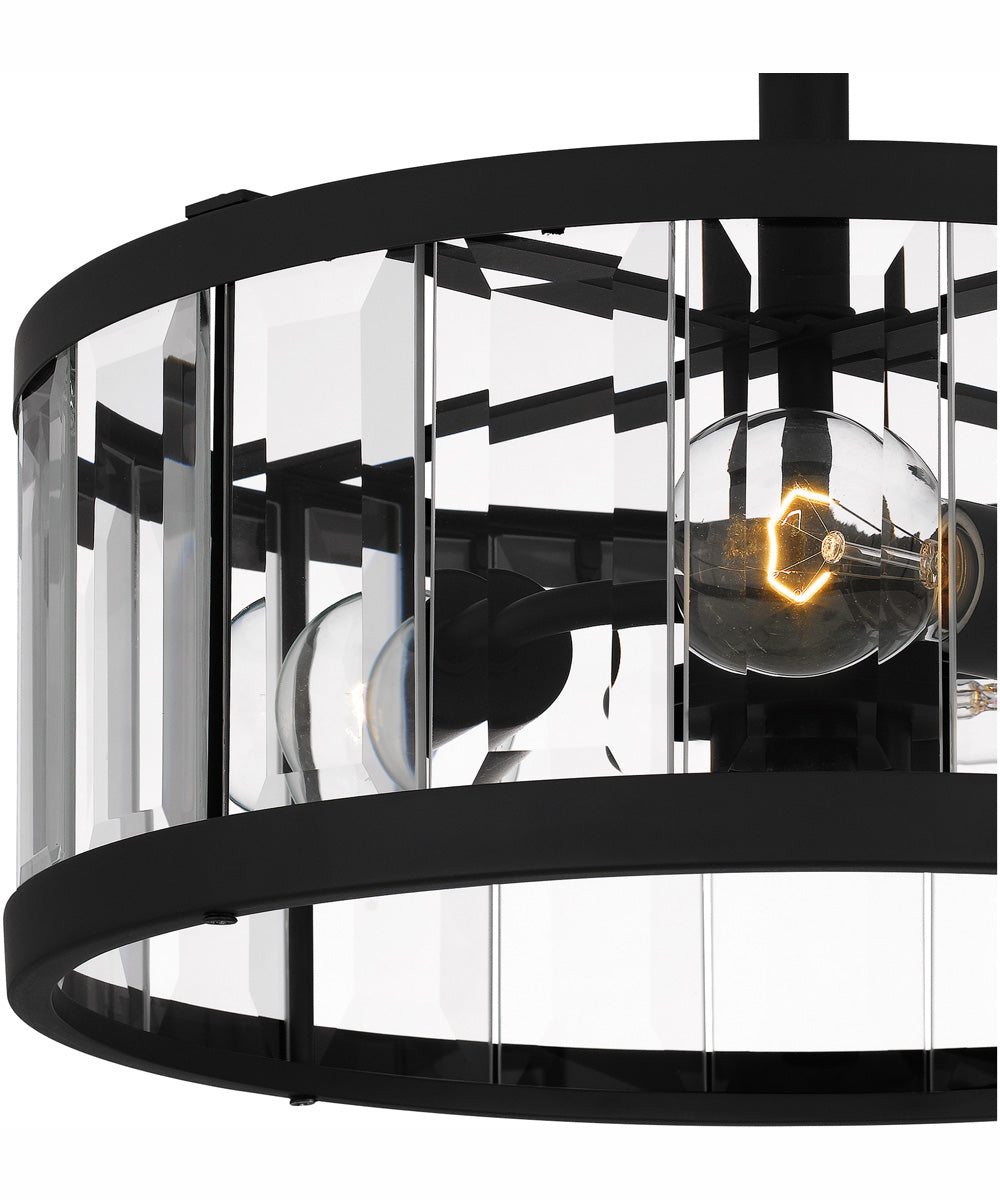 Lucia Medium 3-light Semi Flush Mount Matte Black