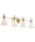 Beldar 4-light Bath Vanity Light Aged Brass w/ Gloss Opal