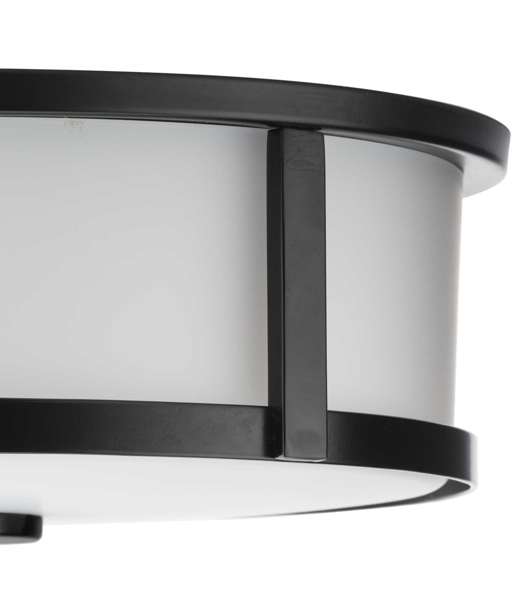 Gilliam 12--5/8 in. 2-Light New Traditional Flush Mount Matte Black